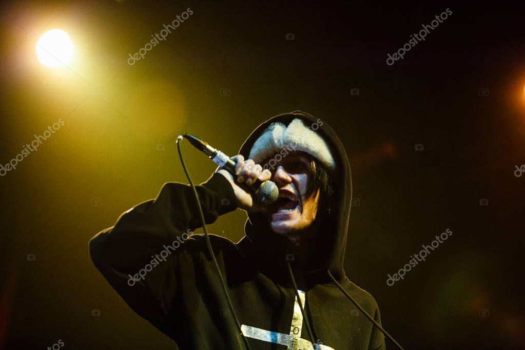 MOSCOW - 30 MARCH, 2017: Rapper Lil Peep concert in night club.