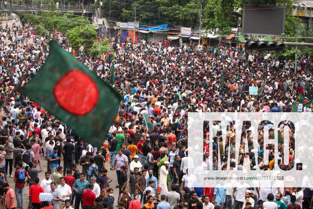 Anti-government Protest in Bangladesh Anti-government protestors celebrate in Dhaka on August 5, 2024. Protests in Bangladesh that began as student-led demonstrations against government hiring rules in July culminated on August 5, in the prime minister fleeing and the military announcing it would form an interim government. Dhaka Dhaka Bangladesh