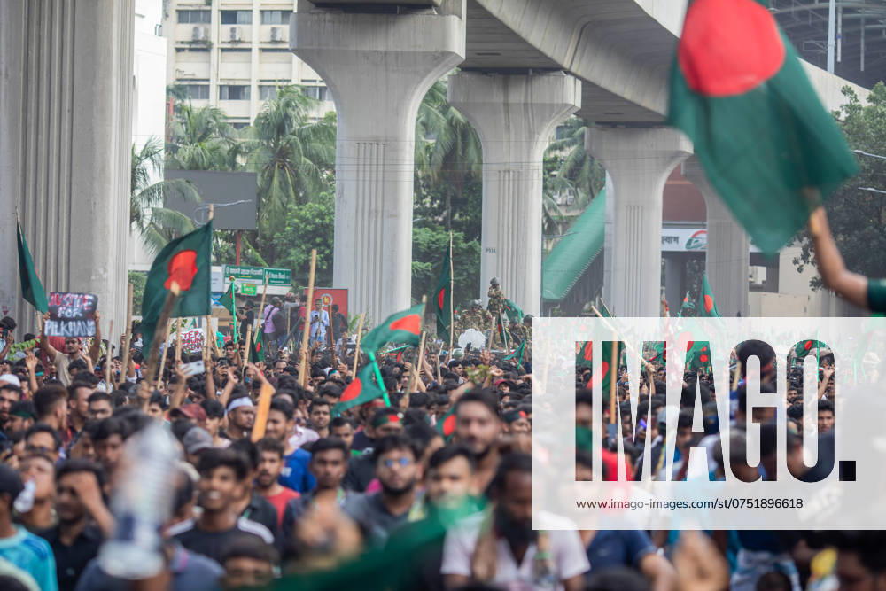 Dhaka celebrate the resignation of the Prime Minister - 05 Aug 2024 Anti-government protestors participate in the celebrations. Thousands of people are celebrating the resignation of Bangladeshi Prime Minister Sheikh Hasina. Protests in Bangladesh that began as student-led demonstrations against government hiring rules in July culminated on August 5, in the prime minister fleeing and the military announcing it would form an interim government. Dhaka Bangladesh