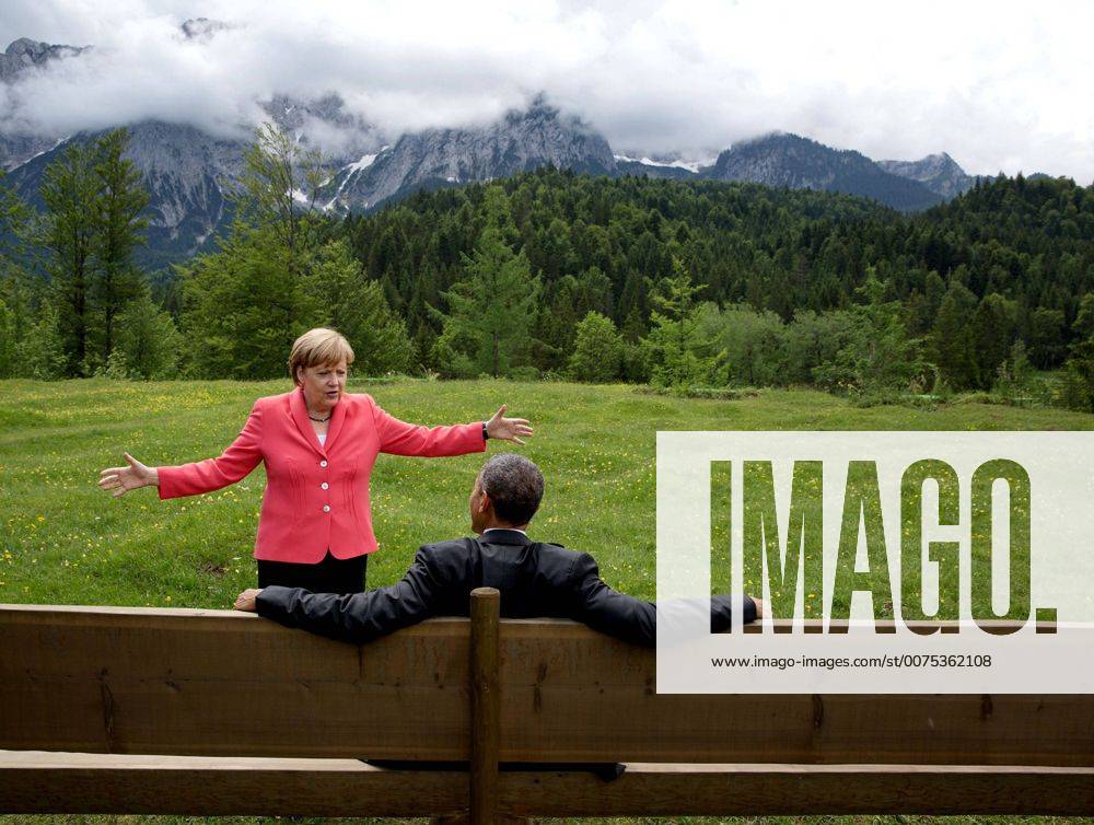 Krun, Germany - U.S. President Barack Obama speaks with Chancellor Angela Merkel before a group photo at the G7 Summit June 8, 2015 in KrÅ¸n, Germany. . Barack Hussein Obama II (born August 4, 1961) is the 44th President of the United States. He is the first African American to be elected to office and the first president born outside the contiguous United States. Born in Honolulu, Hawaii, Obama is a graduate of Columbia University and Harvard Law School. He worked as a civil rights attorney and taught constitutional law at the University of Chicago Law School from 1992 to 2004. While serving three terms representing the 13th District in the Illinois Senate from 1997 to 2004, he ran unsuccessfully in the Democratic primary for the United States House of Representatives in 2000. Krun Germany - ZUMAz03_ 20150608_shx_z03_530