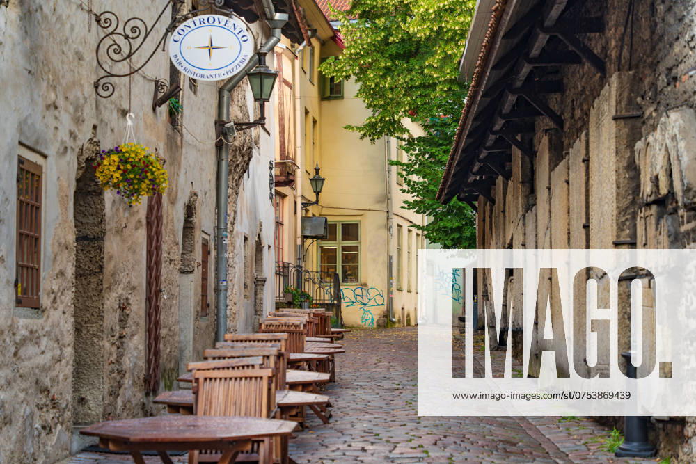 Street view of the Tallinn old town in Estonia Street view of the Tallinn old town in Estonia