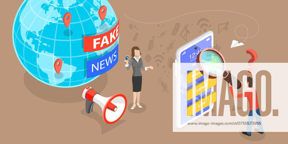 How to Spot Fake News. 3D Isometric Flat Conceptual Illustration.<br>How to Spot Fake News. 3D Isometric Flat Conceptual Illustration. How to Spot Fake News. 3D Isometric Flat Conceptual Illustration. How to Spot Fake News. 3D Isometric Flat Conceptual Illustration.