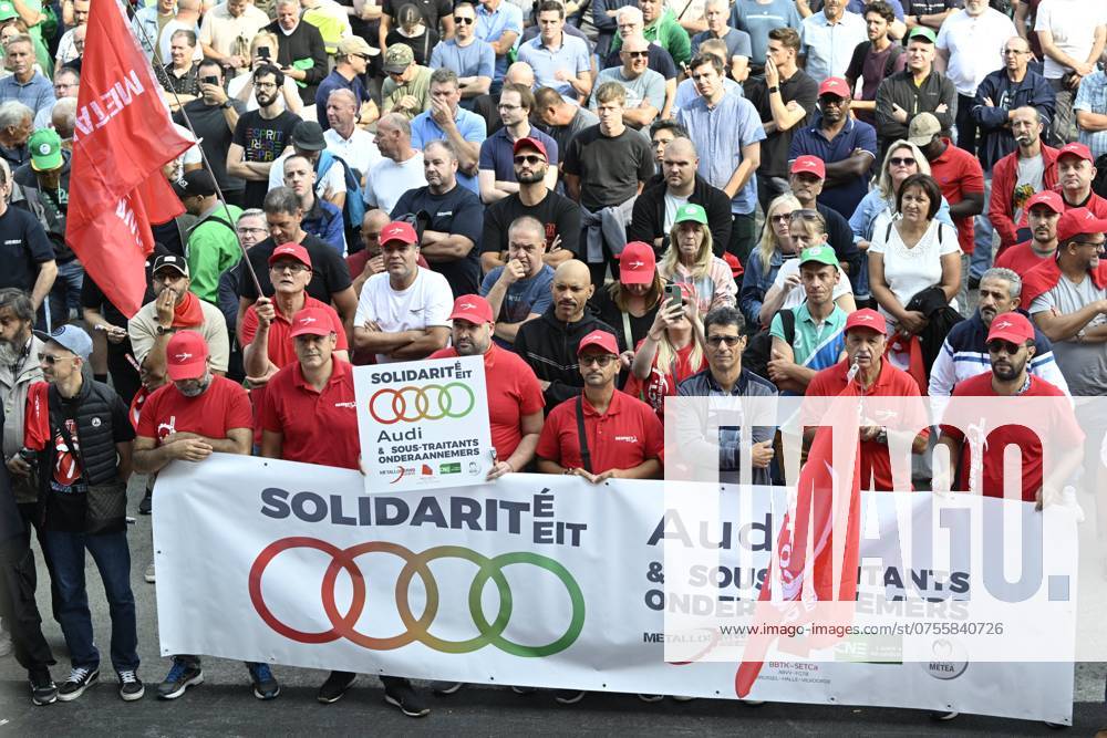 General meeting of staff at AUDI BRUSSELS BRUSSELS, BELGIUM - AUGUST 20 : General meeting of staff at AUDI BRUSSELS called by the common trade union front on August 20, 2024 in Brussels, Belgium, 20 08 2024 Brussels Belgium