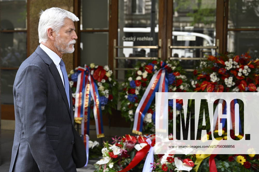 Czech President Petr Pavel during the meeting to commemorate the 56th anniversary of occupation of Czechoslovakia by Warsaw Pact troops in front of Czech Radio building in Prague, Czech Republic, August 21, 2024. (CTKxPhoto MichalxKamaryt) CTKPhotoP2024082103839 CTKPhotoP2024082103839