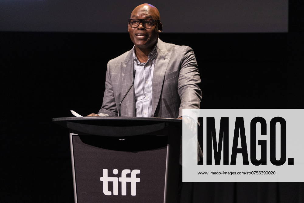 TIFF CEO Cameron Bailey speaks at the 2024 TIFF press conference and festival kickoff in Toronto, Thursday, Aug. 22, 2024. Toronto Canada - ZUMAc35_ 20240822_zaf_c35_102
