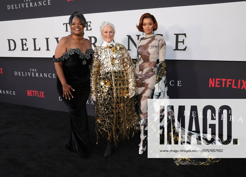 LOS ANGELES, CA - AUGUST 28: Mo Nique, Glenn Close and Andra Day at the Netflix Premiere of The Deliverance on August 28, 2024 at the Netflix Tudum Theater in Los Angeles, California.