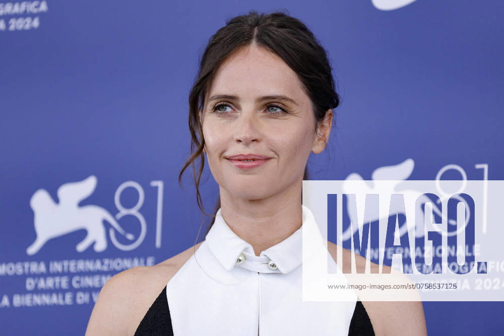 British actor Felicity Jones poses at a photocall of ˜The Brutalist at the 81st annual Venice International Film Festival, in Venice, Italy, 1 September 2024. The movie is presented in the official competition Venezia 81 at the festival running from 28 August to 07 September 2024. ANSA FABIO FRUSTACI Venice ITALY - ZUMAa110 20240901_zaf_a110_034