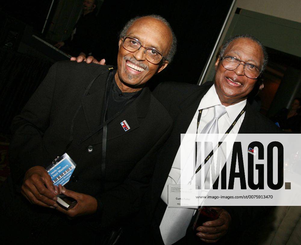 Jan 12, 2007; New York, NY, USA; Saxophonist JIMMY HEATH (L) and 2007 NEA (National Endowment for the Arts) Jazz Master trombonist CURTIS FULLER (R) at the reception for 2007 NEA honorees held during the 34th Annual IAJE (International Association For Jazz Education) held at Hilton Hotel. Mandatory - ZUMA 20070112_nan_k03_067