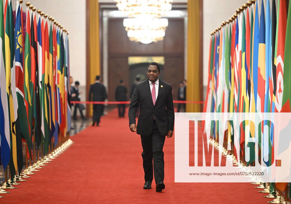 (240904) -- BEIJING, Sept. 4, 2024 -- Zambian President Hakainde Hichilema arrives at the Great Hall of the People for a welcome banquet in Beijing, capital of China, Sept. 4, 2024. Chinese President Xi Jinping and his wife Peng Liyuan hosted the banquet here on Wednesday to welcome international guests attending the 2024 Summit of the Forum on China-Africa Cooperation (FOCAC). ) (FOCAC)CHINA-BEIJING-FOCAC SUMMIT-WELCOME BANQUET-ARRIVAL (CN) JinxLiangkuai