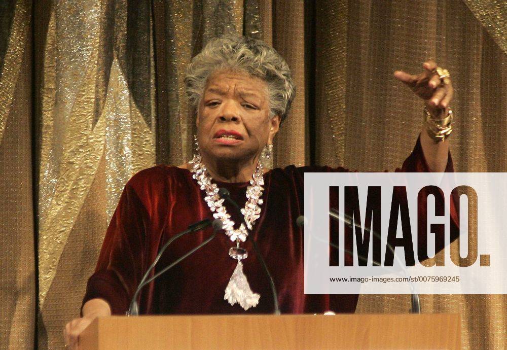 IMAGO ICONS: Maya Angelou Feb. 23, 2007 - Los Angeles, California (CA, United States - Maya Angelou is an American poet, memoirist, actress and an important figure in the American Civil Rights Movement. She speaks at the Dorothy Chandler Pavilion Febuary 23, 2007, in Los Angeles. - ZUMAc68_ 20070223_zaf_c68_002