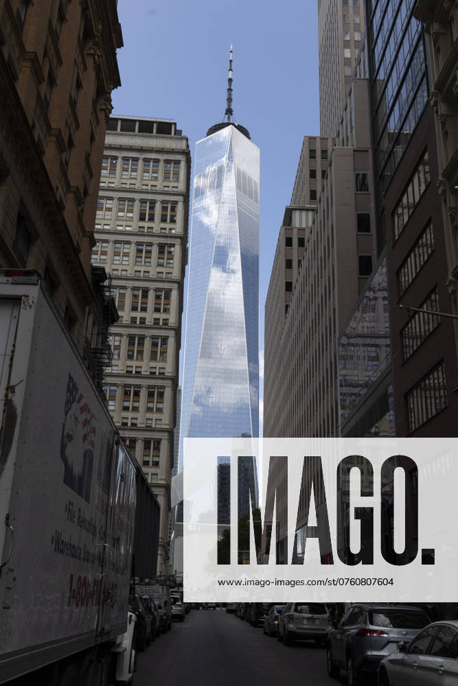 One World Trade Center (also known as One WTC and Freedom Tower) is seen from Fulton Street in Manhattan s Financial District. New York USA - ZUMAr174 20240909_znp_r174_035
