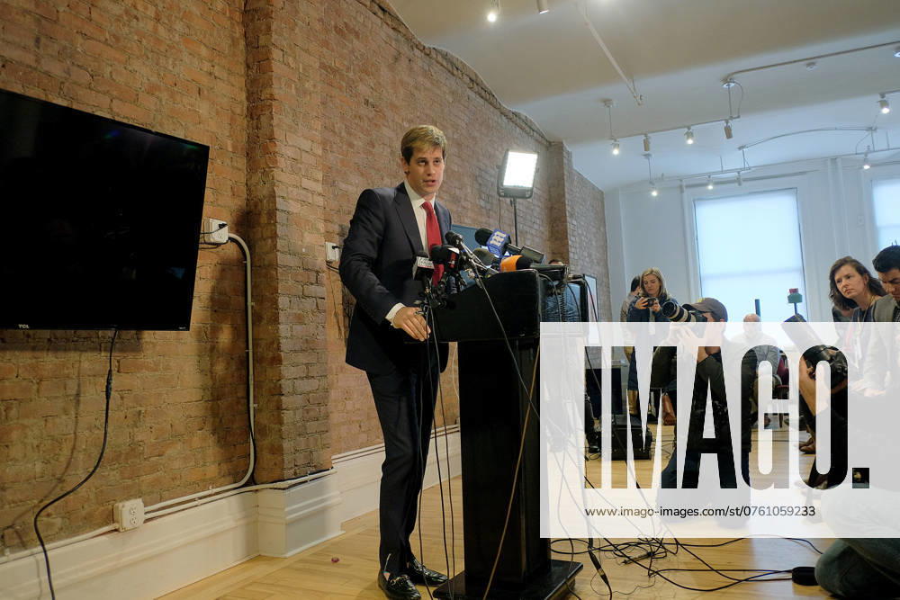 Right wing commentator Milo Yiannopoulos appeared at a news conference during which he announced his resignation as a senior editor with Breitbart News on February 21 2017 in New York City