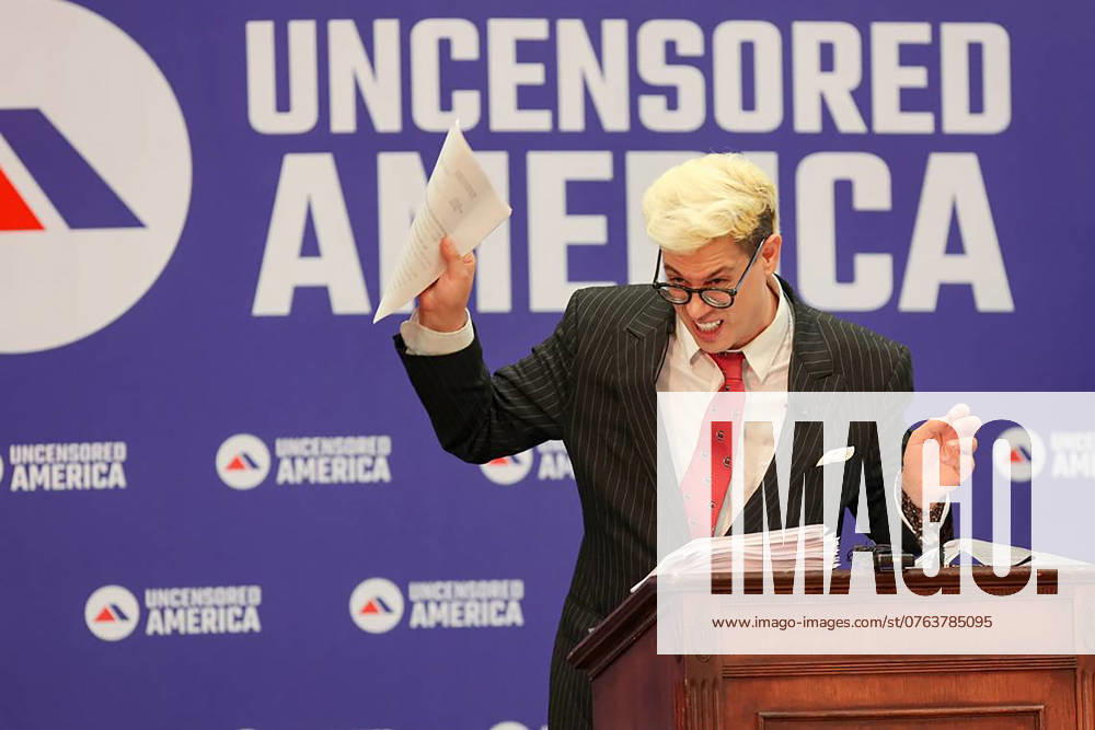 Milo Yiannopoulos speaks during a roast of Kamala Harris at the University of South Carolina Russel House on Wednesday, Sept. 18, 2024. The event was hosted by USC s chapter of Uncensored America. - ZUMAm67_ 20240919_zaf_m67_012