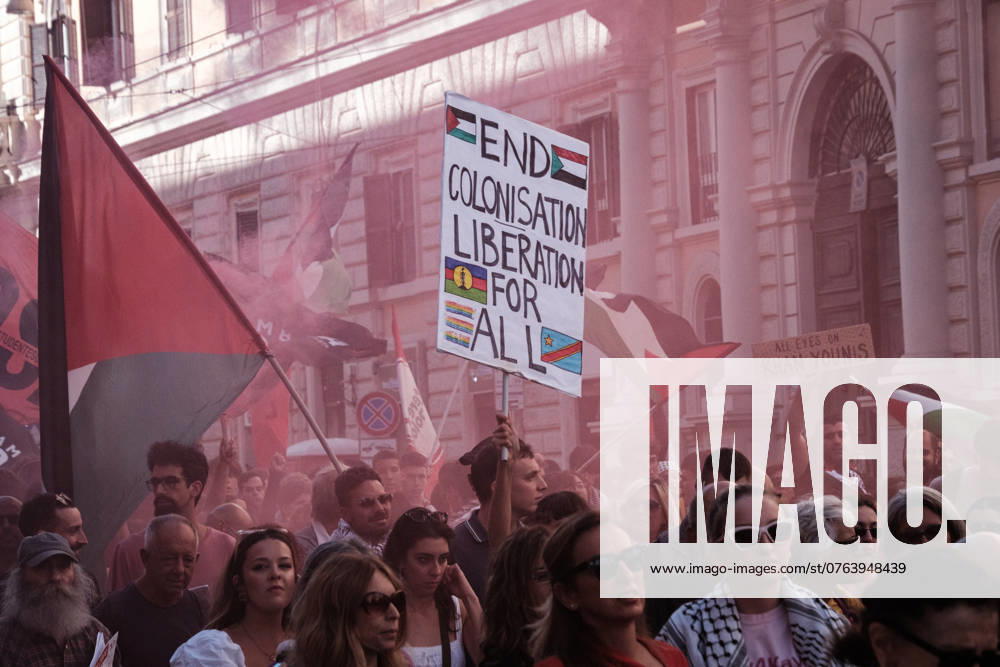 Demonstration in support of Palestine in Rome. The demonstration is organized by the Palestinian Student Movement on 21 September 2024 in Rome, Italy.