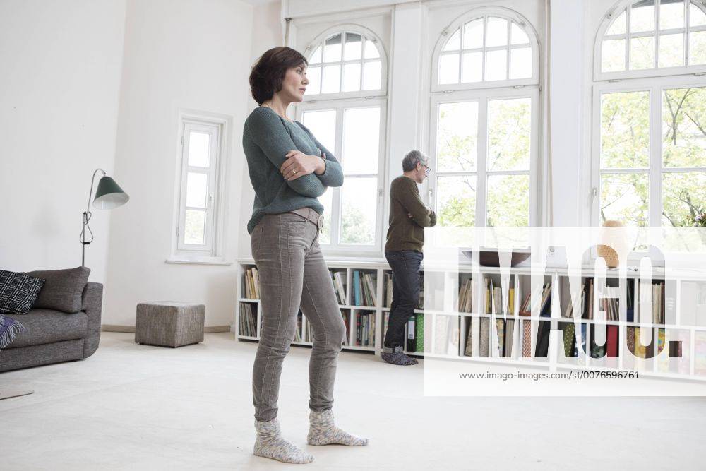 Mature couple at home having a quarrel model released Symbolfoto property released RBF05410