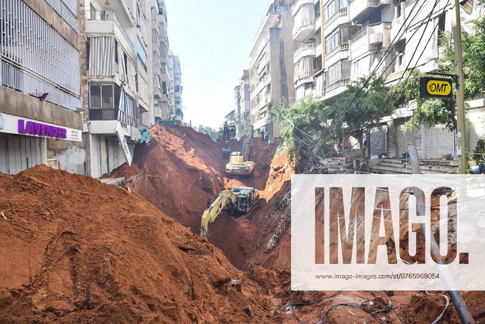A huge crater is seen at the site of the massive Israeli airstrike that killed pro-Iranian Hezbollah chief Hassan Nasrallah in Beirut s southern suburb, Lebanon on Monday on September 30, 2024. The Israeli military said it carried out dozens of strikes in Lebanon last night, including southern Beirut and the Bekaa Valley. An apartment building in central Beirut was also hit last night, the first apparent Israeli strike on the capital outside of Hezbollah s stronghold in the southern suburbs. photo by Fadel Itani LEB2024093012 FADELxITANI