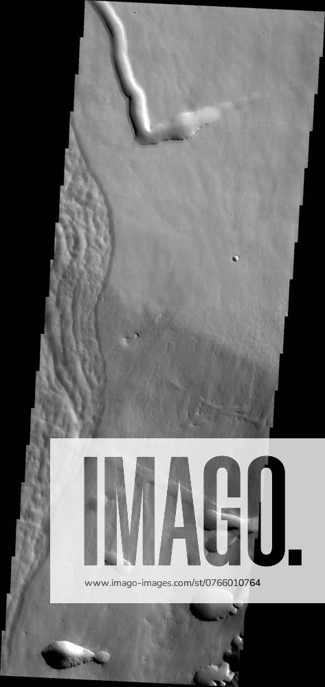 This image captured by NASA s Mars Odyssey shows a portion of the flank of Pavonis Mons.