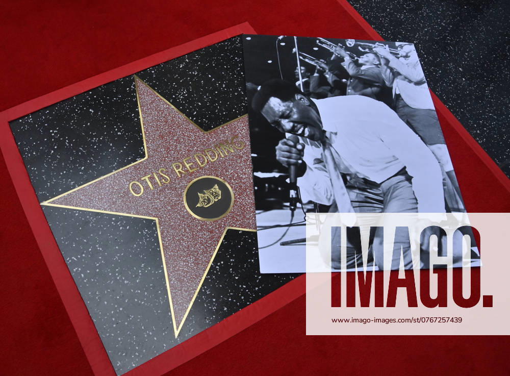 A photo of singer songwriter Otis Redding lies on his star during a posthumous unveiling ceremony honoring the late entertainer with the 2,791st star on the Hollywood Walk of Fame on Friday, October 4, 2024. LAP2024100405 JIMxRUYMEN