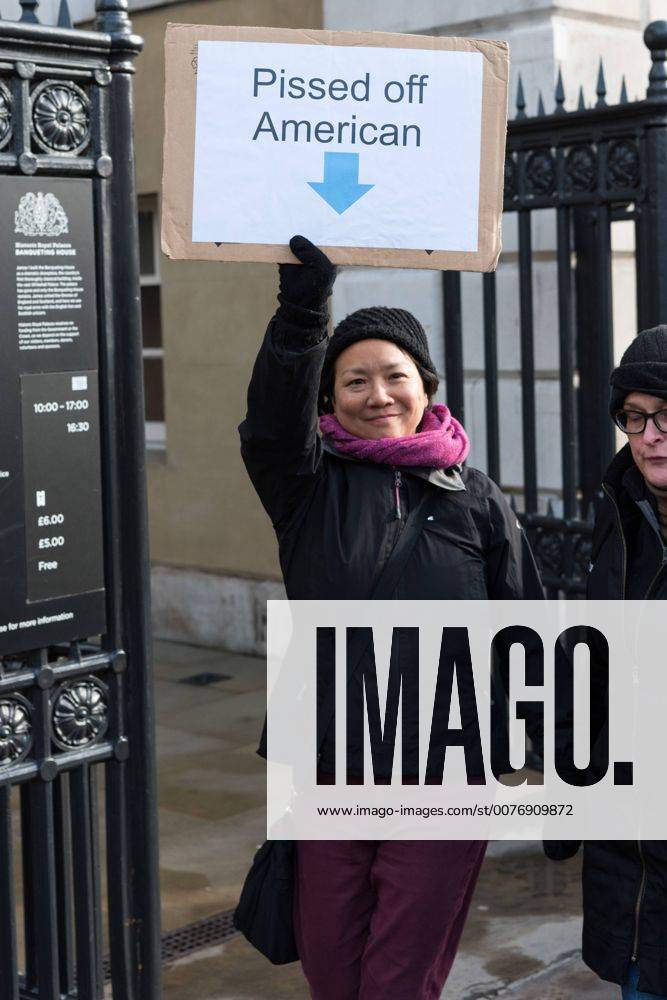London, London, UK - Demonstrator protests against Donald Trump travel ban on Muslim s travelling to the United States. The 90 day ban included anon arriving from predominantly Muslim countries including Iraq, Syria, Iran, Libya, Somalia, Sudan, and Yemen London UK - ZUMAt138 20170204_zap_t138_037