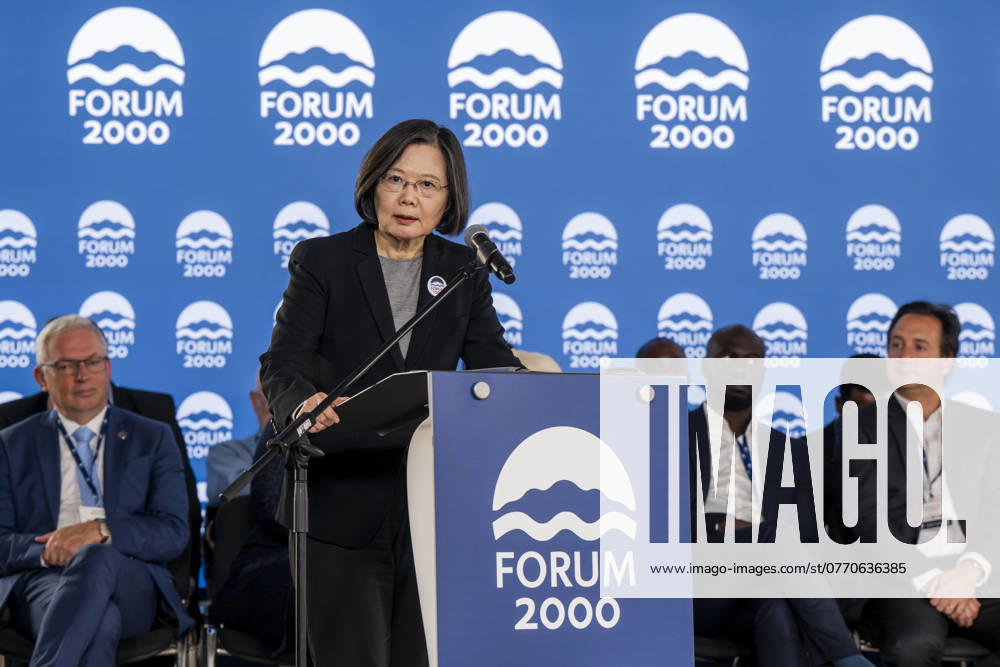 Taiwan s former President Tsai Ing-wen addressed the opening panel of 28th conference Forum 2000 in Prague Congress Centre, Prague 4, Czech Republic, on October 14, 2024. (CTKxPhoto OndrejxDeml) CTKPhotoP2024101402786 CTKPhotoP2024101402786