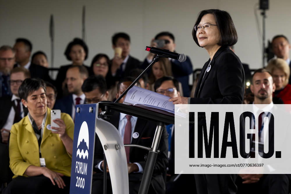 Taiwan s former President Tsai Ing-wen addressed the opening panel of 28th conference Forum 2000 in Prague Congress Centre, Prague 4, Czech Republic, on October 14, 2024. (CTKxPhoto OndrejxDeml) CTKPhotoP2024101402834 CTKPhotoP2024101402834