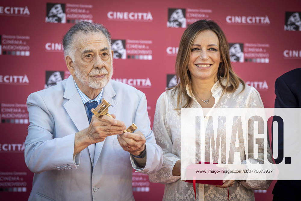Francis Ford Coppola in Cinecittà for the pre-opening of the Rome Film Fest 2024. Rome, Italy 14 Oct 2024 A day in Cinecittà for Francis Ford Coppola. The Ministry of Cultural Heritage and Cinecittà dedicate an entire day to the great director on the occasion of the preview of Megalopolis, the event is the pre-opening of the Rome Film Fest 2024. The Maestro was also given the Key to Cinecittà and the naming for the first time in history of one of the avenues of the film studios. In the picture Francis Ford Coppola and Lucia Bergonzoni, Italian Vice Minister of Cultur. Rome, Italy 14 October 2024, Credit:Alessandro Serrano Avalon Italy, Rome