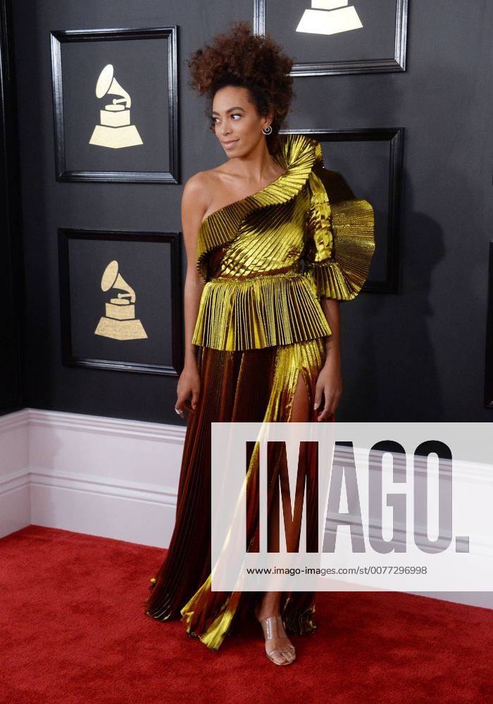 Singer Solange Knowles arrives for the 59th annual Grammy Awards held at Staples Center in Los Angeles on February 12, 2017. LAP201702122016 JIMxRUYMEN