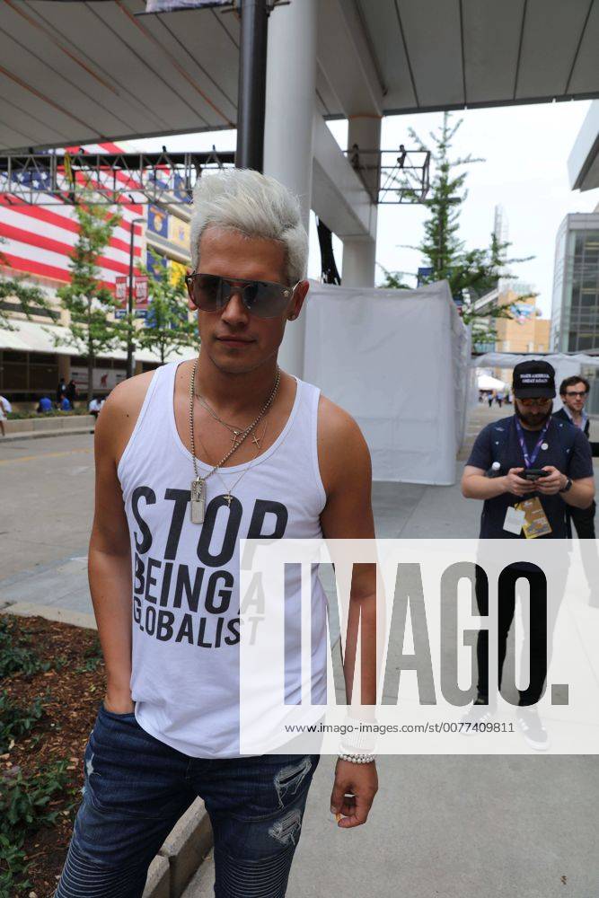 Milo Yiannopoulos, of the alt-right Breitbart News, resigned from the news organization Tuesday after a video of him endorsing pedophilia appeared online over the weekend. PICTURED: July 21, 2016 - U.S - MILO YIANNOPOUPOS at the RNC in Cleveland Ohio. Talks with a fan in Media Row. Cleveland U.S. - ZUMAr142 20160721_jlr_r142_067