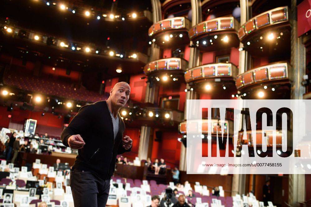 Feb 25, 2017 - Los Angeles, California, U.S. - DWAYNE JOHNSON rehearses as preparations continue Saturday February 25, 2017 for the 89th Oscars® for outstanding film achievements of 2016 which will be presented on Sunday, February 26, 2017, at the Dolby® Theatre and televised live by the ABC Television Network. Los Angeles U.S. - ZUMAz03_ 20170225_shd_z03_128