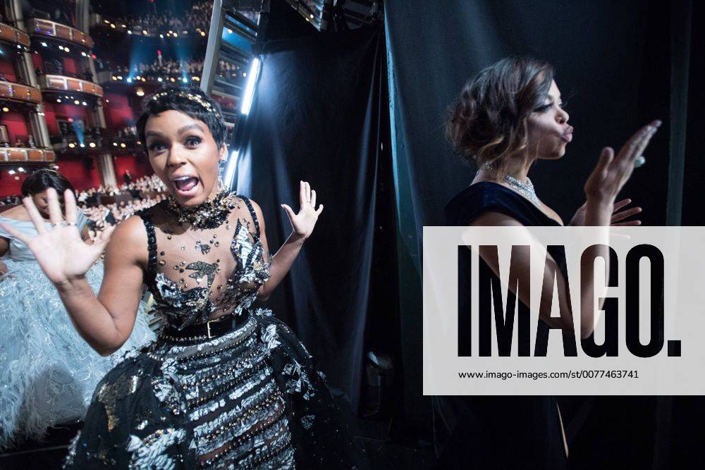 Feb 26, 2017 - Hollywood, California, U.S - JANELLE MONAE, and TARAJI P. HENSON head backstage during The 89th Oscars at the Dolby Theatre in Hollywood. Hollywood U.S - ZUMAz03_ 20170226_sho_z03_550