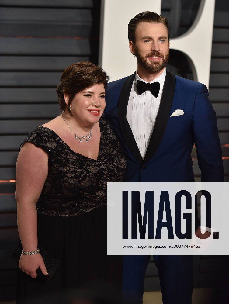 Chris Evans and his sister Shanna attend the Vanity Fair Oscar Party at the Wallis Annenberg Center for the Performing Arts in Beverly Hills, California on February 26, 2017. LAP201702262112 CHRISTINExCHEW
