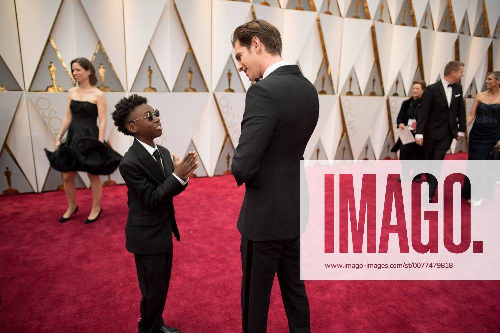 Feb 26, 2017 - Hollywood, California, U.S. - Alex R. Hibbert and Oscar-nominee ANDREW GARFIELD arrive at The 89th Oscars at the Dolby Theatre in Hollywood, CA on Sunday, February 26, 2017. Hollywood U.S. - ZUMAz03_ 20170226_sho_z03_788