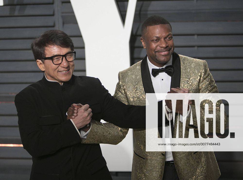 Beverly Hills, California, U.S - Jackie Chan & Chris Tucker on the red carpet at the 2017 Vanity Fair Oscar Party held at the Wallis Annenberg Center in Beverly Hills, California, Sunday February 26, 2017. Beverly Hills U.S. - ZUMAp124 20170226_zaa_p124_807