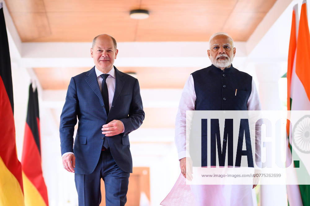 Hyderabad House, Prime Ministers Residence Meeting between the German Chancellor and the Indian Prime Minister Federal Chancellor Olaf Scholz SPD and Narendra Modi