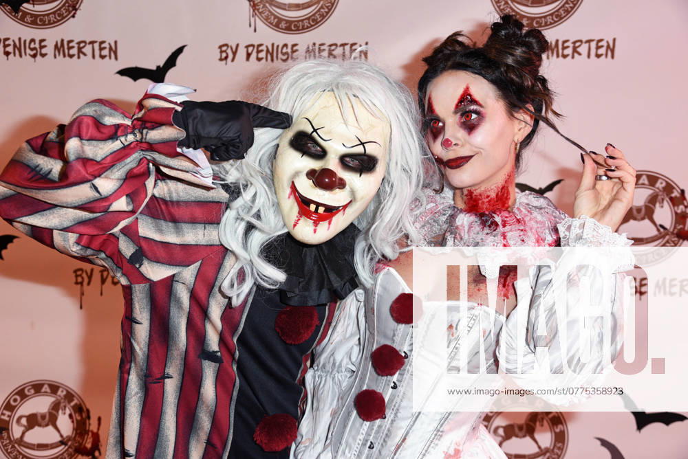 Henning Merten with wife Denise Merten HALLOWEEN PARTY HOGARTS X DENISE MERTEN at Hogarts Circus Caffee in Hoppegarten near Berlin on 25 10 2024