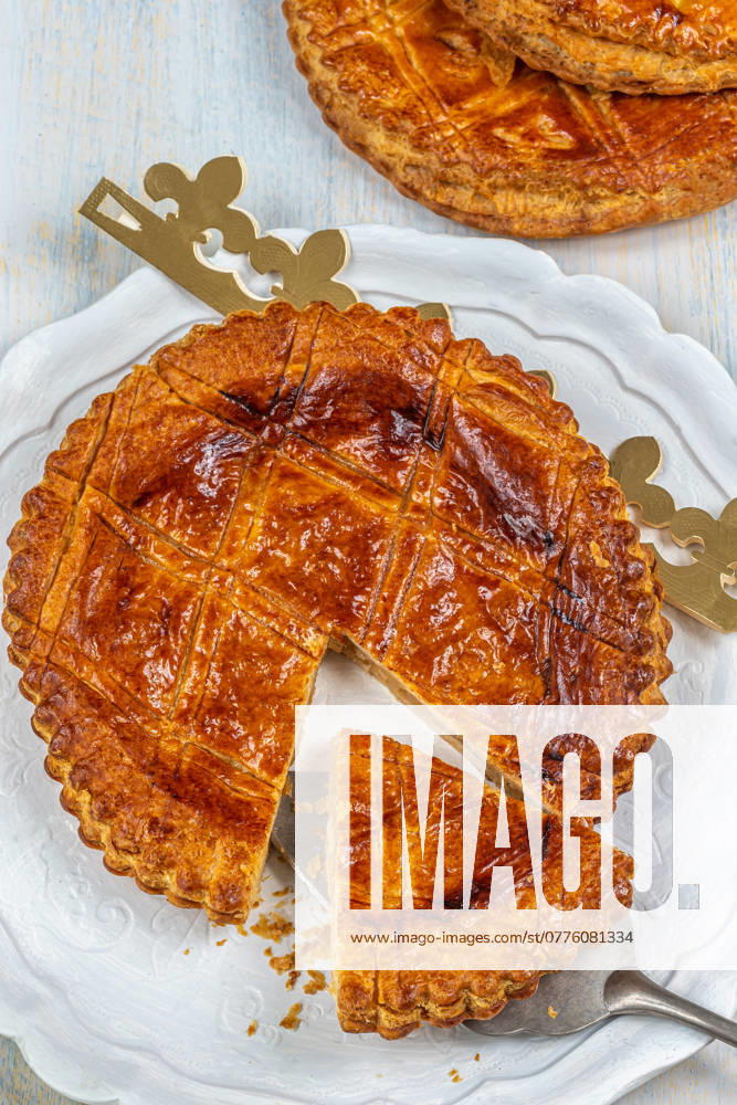 Galette des rois with frangipane eaten on January 6 for Epiphany. King cake 016386_021