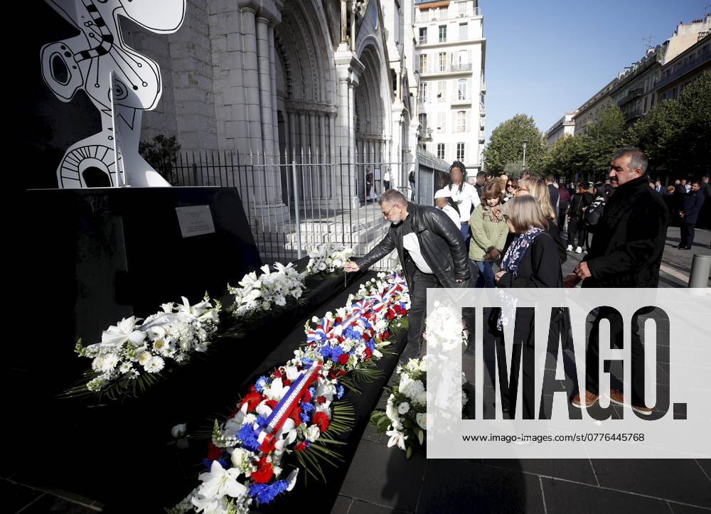 Cérémonie attentat Notre Dame PHOTOPQR NICE MATIN Dylan Meiffret Nice 29 10 2024 Ceremonie de lattentat de Notre Dame du 29 octobre 2020, quatre ans après papier Christine Rinaudo Nice country tribute to victims four years after church terror attack The three persons were stabbed inside Nice s Notre Dame basilica in October 2020 Nice France