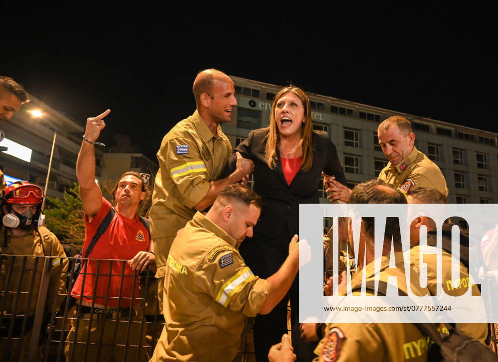 Police use tear gas to disperse Greece s firefighters demanding permanent jobs The leader of Course of Freedom party MP Zoe Konstantopoulou leads chanting firefighters ahead of the Ministry of Climate Crisis and Civil Protection during a protest to demand permanent positions amid hotter summers and worsening wildfires. Athens Greece