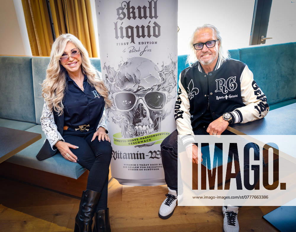 Carmen and husband Robert Geiss launch of Scull liquid , the Geiss familys new water brand with Rober Carmen Davina and Shania Geiss at the Orterer Group headquarters in Unterschleissheim Date 21 10 2024