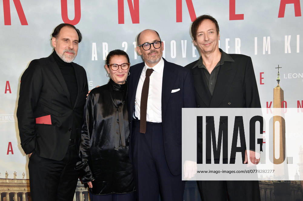 Thomas Loibl, Lisy Christl, Edward Berger and Volker Bertelmann at the premiere of the feature film Conclave at the Delphi Filmpalast Berlin, 06 11 2024 Foto:xN.xKubelkax xFuturexImagex konklave_4067