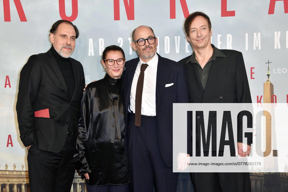 Thomas Loibl, Lisy Christl, Edward Berger and Volker Bertelmann at the premiere of the feature film Conclave at the Delphi Filmpalast Berlin, 06 11 2024 Foto:xN.xKubelkax xFuturexImagex konklave_4068