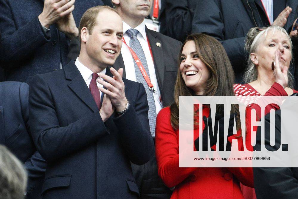 Saint-Denis, France - Cambridge s Duke and duchess Prince William and Kate Middleton are seen ahead of the Six Nations tournament Rugby Union match between France and Wales at the Stade de France in Saint-Denis, outside Paris, on March 18, 2017. Saint-Denis France - ZUMAn230 20170318_zaa_n230_081