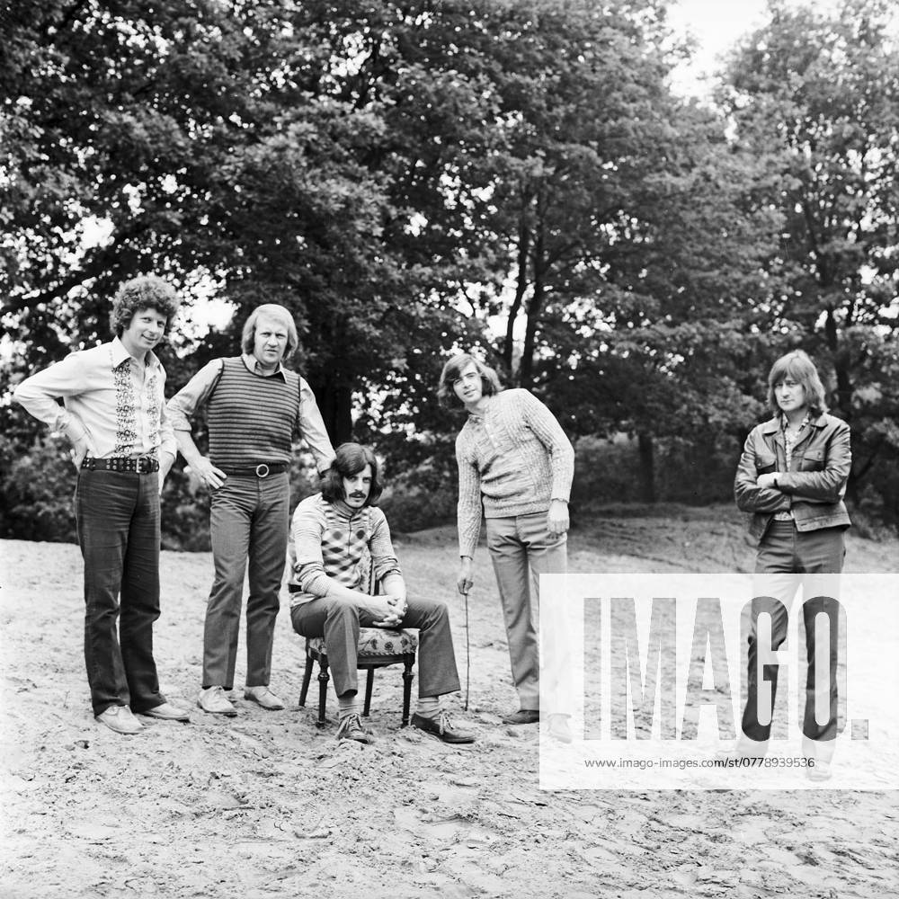 Puhdys the German Rock band Puhdys at a Photo shoot to a River Somewhere in East Germany, GDR 1973 Germany GDR