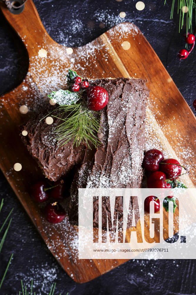 Buche de Noel Christmas Yule Log Cake. Buche de Noel Christmas Yule Log Cake.