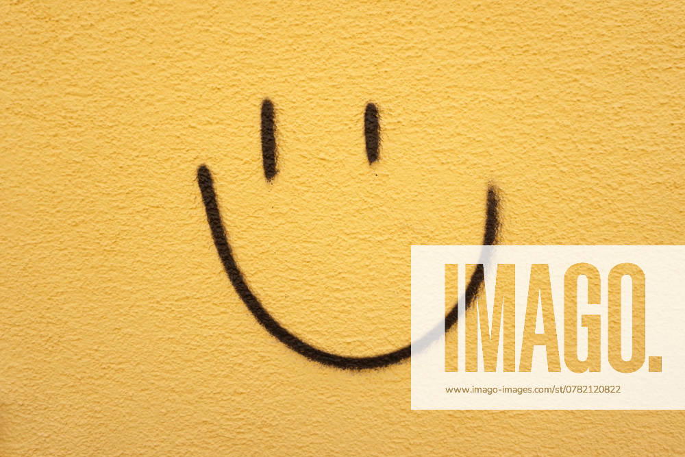Please smile to a Wall sprayed Smiley Face 1131601188