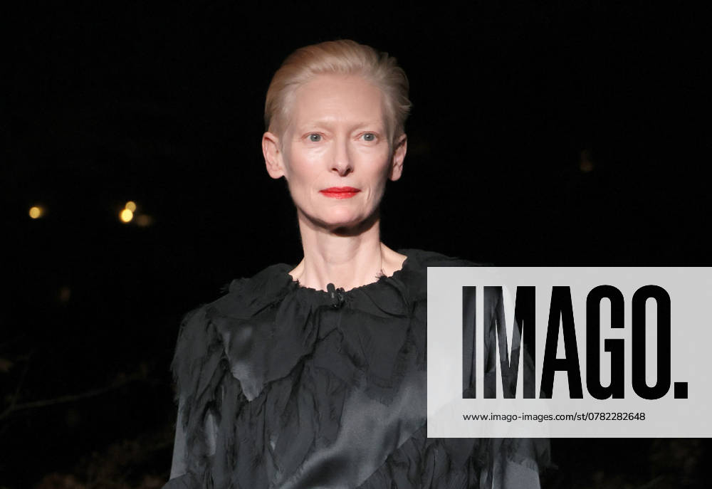 Tokyo , Japan - British actress Tilda Swinton poses for photo at the event of the Chanel and Cinema - Tokyo Lights in Tokyo on Thursday, November 28, 2024. Japanese movie director Hirokazu Koreeda have a two-day work shop for young movie creators with British actress Tilda Swinton as she is ambassador of French fashion house Chanel. (photo by Yoshio Tsunoda AFLO) , aflo_274654221.jpg,