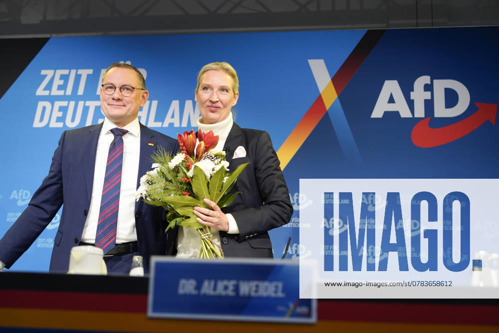 Presentation of the AfDs candidate for chancellor, Alice Weidel, Tino Chrupalla Press conference of federal spokespersons Alice Weidel and Tino Chrupalla with the presentation of the AfDs candidate for chancellor for the 2025 federal elections Berlin Berlin GER