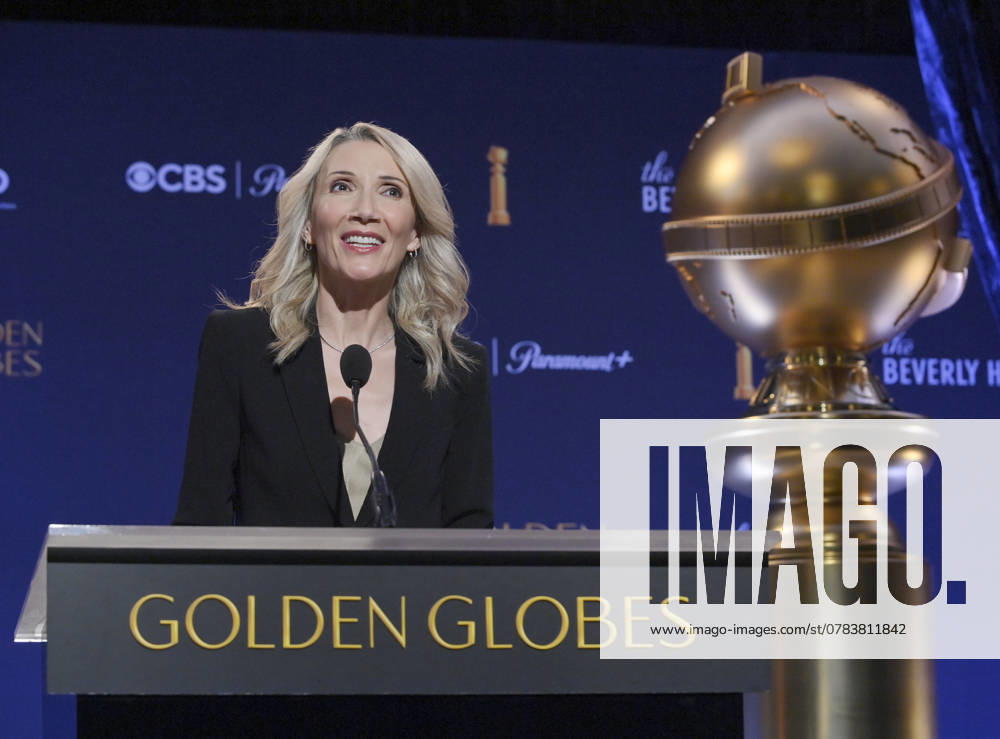 President of Golden Globes Helen Hoehne speaks onstage at the 82nd annual Golden Globe Awards nominations at the Beverly Hilton Hotel in Beverly Hills, California on Monday, December 9, 2024. LAP2024120904 JIMxRUYMEN