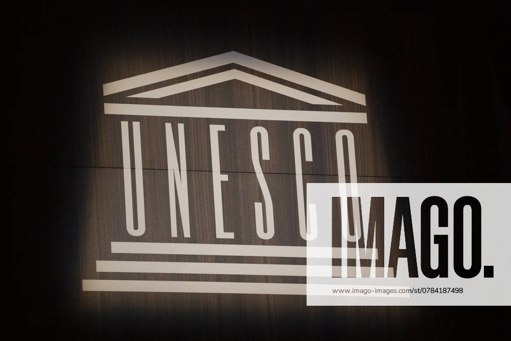 Elisabeth Badinter Attends Tribute To Robert Badinter At UNESCO - Paris Logo of the Unesco at Unesco headquarter, Paris, December 10, 2024.Photos by Jeremy Paoloni ABACAPRESS.COM Paris France