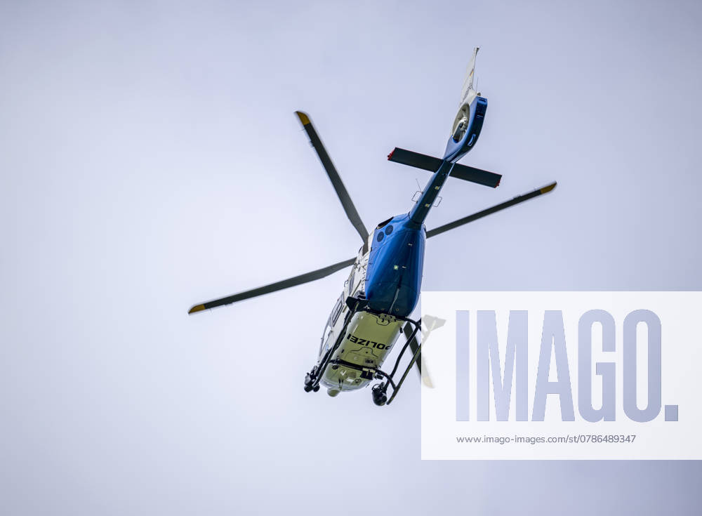 Football UEFA EURO 2024, A police helicopter circles over the stadium grounds during the event, with cameras for surveillance 17 06 2024, Football UEFA EURO 2024, 17 06 2024, Football UEFA EURO 2024,